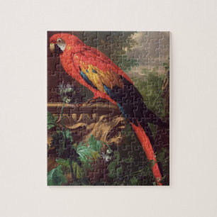 Scarlet Macaw in een landschap (olie op canvas) Legpuzzel