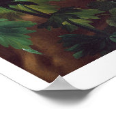 Scarlet Macaw in een landschap (olie op canvas) Poster (Hoek)