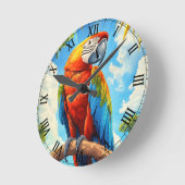 Scarlet Macaw in Jungle Ronde Klok (Hoek)