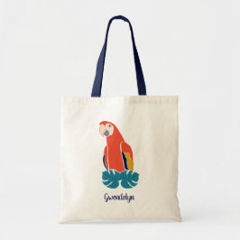 Scarlet Macaw in rood, gepersonaliseerd Tote Bag
