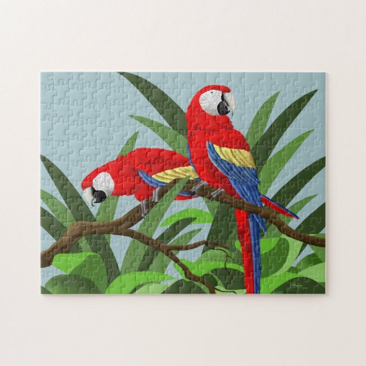 Scarlet Macaw Jigzaag Puzzles Legpuzzel (Horizontaal)