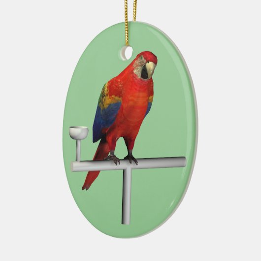 Scarlet Macaw Keramisch Ornament (Links)