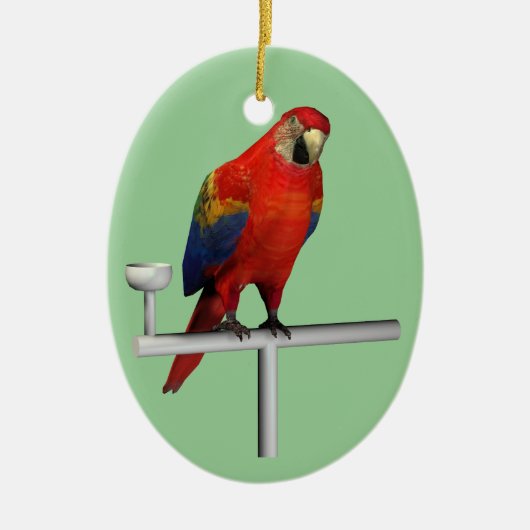 Scarlet Macaw Keramisch Ornament (Voorkant)