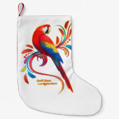 Scarlet Macaw Kleine Kerstsok (Voorkant)