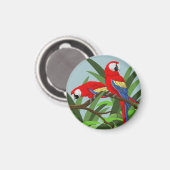 Scarlet Macaw Magneten (Voorkant / Achterkant)