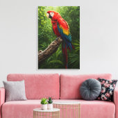 Scarlet Macaw Oil Painting Canvas Afdruk (Insitu (Woonkamer))