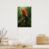 Scarlet Macaw Oil Painting Poster (Keuken)