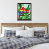 Scarlet Macaw Parrot Art Canvas Afdruk (Insitu (Slaapkamer))