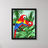 Scarlet Macaw Parrot Art Canvas Afdruk (Voorkant)
