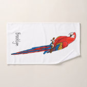 Scarlet macaw parrot cartoon illustratie bad handdoek (Handdoek)