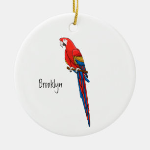 Scarlet macaw parrot cartoon illustratie keramisch ornament
