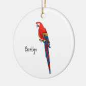 Scarlet macaw parrot cartoon illustratie keramisch ornament (Links)