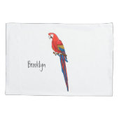 Scarlet macaw parrot cartoon illustratie kussensloop (Achterkant)