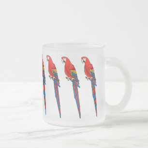 Scarlet macaw parrot cartoon illustratie matglas koffiemok