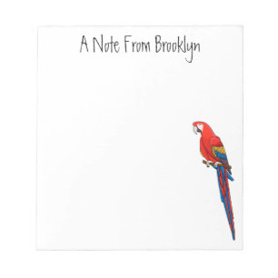 Scarlet macaw parrot cartoon illustratie notitieblok
