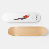 Scarlet macaw parrot cartoon illustratie persoonlijk skateboard (Horizontaal)
