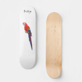 Scarlet macaw parrot cartoon illustratie persoonlijk skateboard (Voorkant)