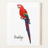 Scarlet macaw parrot cartoon illustratie planner (Achterkant)
