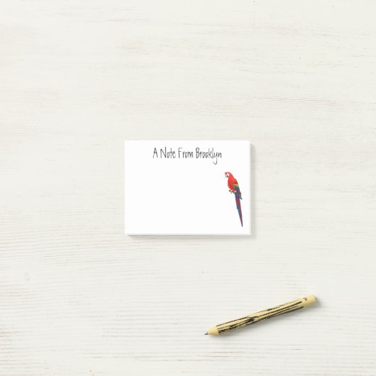 Scarlet macaw parrot cartoon illustratie post-it® notes (Op bureau)