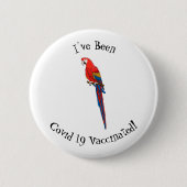 Scarlet macaw parrot cartoon illustratie ronde button 5,7 cm (Voorkant)