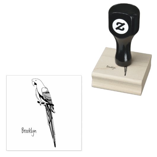 Scarlet macaw parrot cartoon illustratie rubberstempel (Gestempeld)