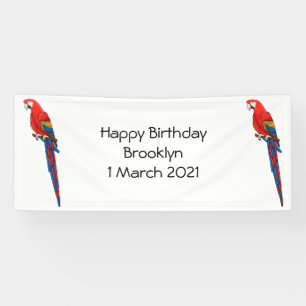 Scarlet macaw parrot cartoon illustratie spandoek