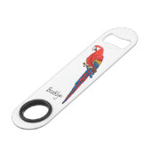 Scarlet macaw parrot cartoon illustratie speed flessenopener (Achterkant Gekanteld)