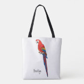 Scarlet macaw parrot cartoon illustratie tote bag (Achterkant)