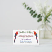 Scarlet macaw parrot cartoon illustratie visitekaartje (Staand voorkant)