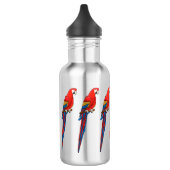 Scarlet macaw parrot cartoon illustratie waterfles  (Links)