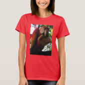 Scarlet Macaw Parrot Eating Toast T-shirt (Voorkant)