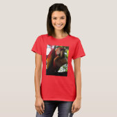 Scarlet Macaw Parrot Eating Toast T-shirt (Voorkant volledig)