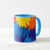 Scarlet Macaw Parrot Feather Pattern Mok (Voorkant rechts)