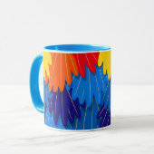 Scarlet Macaw Parrot Feather Pattern Mok (Voorkant links)