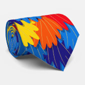 Scarlet Macaw Parrot Feathers Kleurrijk Stropdas (Opgerold)