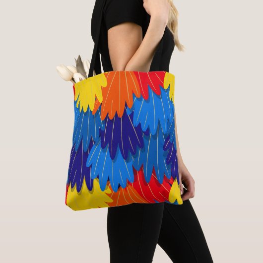 Scarlet Macaw Parrot Feathers Tote Bag (Dichtbij)