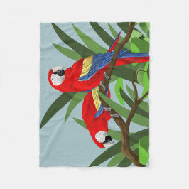 Scarlet Macaw Parrot Gifts Fleece Deken
