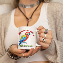 Scarlet Macaw Parrot Koffie Lover Gift Koffiemok