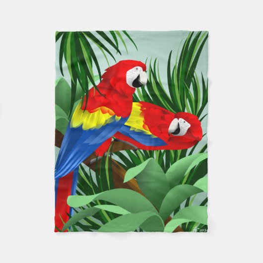Scarlet Macaw Parrot Lover Gifts Fleece Deken (Voorkant)
