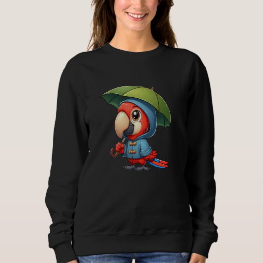 Scarlet Macaw Parrot Umbrella Pet Funny Raincoat Trui (Voorkant)
