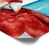 Scarlet Macaw Parrot Waterverf Tropisch Poster (Hoek)