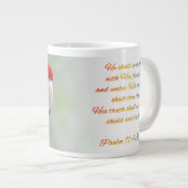 Scarlet Macaw Psalm 91:4 KJV Grote Koffiekop (Voorkant rechts)