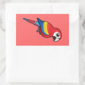 Scarlet Macaw Rechthoekige Sticker (Tas)