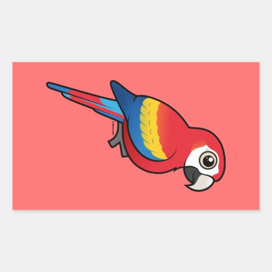 Scarlet Macaw Rechthoekige Sticker (Voorkant)
