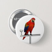 Scarlet Macaw Ronde Button 5,7 Cm (Voorkant /achterkant)