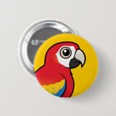 Scarlet Macaw Ronde Button 5,7 Cm (Voorkant /achterkant)