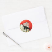 Scarlet Macaw Ronde Sticker (Envelop)
