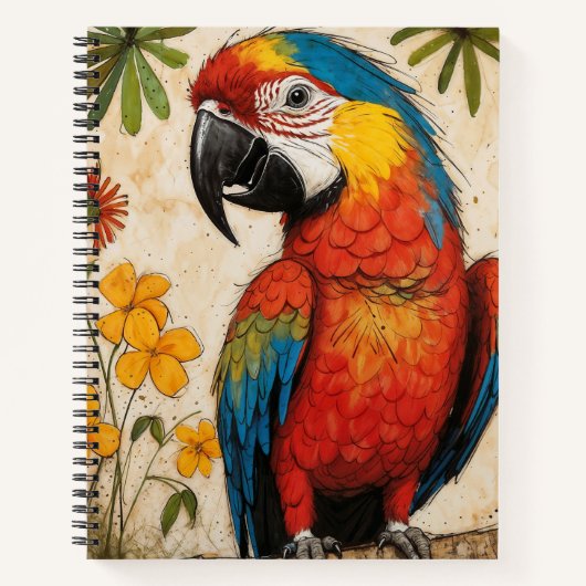 Scarlet Macaw Sketch Notitieboek (Voorkant)