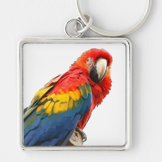 Scarlet Macaw Sleutelhanger (Voorkant)