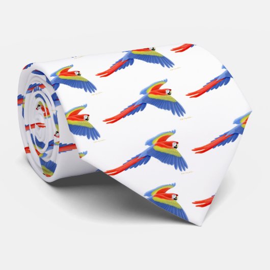 Scarlet Macaw Stropdas (Opgerold)